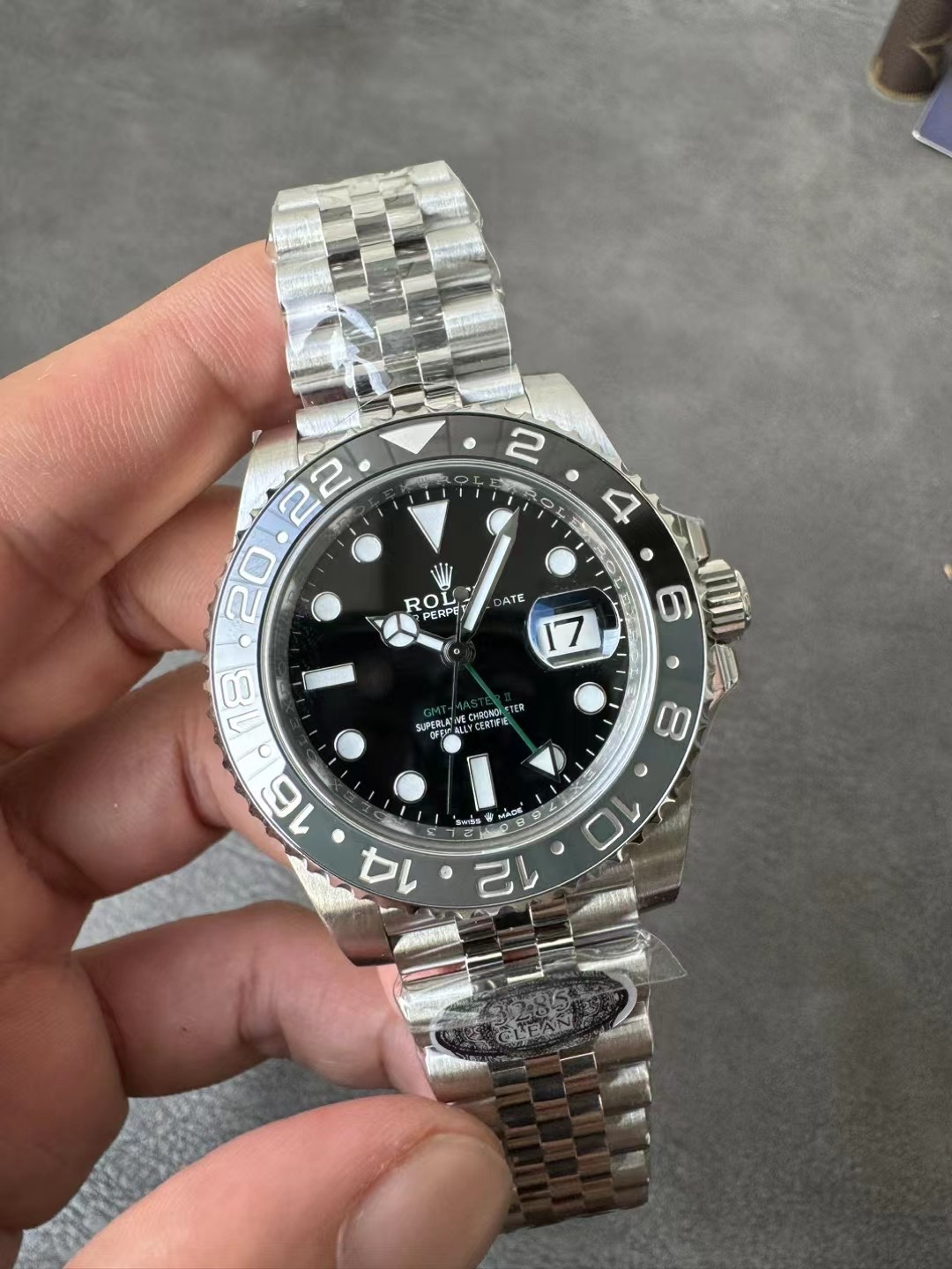 ロレックス GMTマスター II 126710GRNRジュビリーブレス ブラック×グレーベゼル|CLEANファクトリー Cal.3285【スーパークローン】 - 画像 (4)