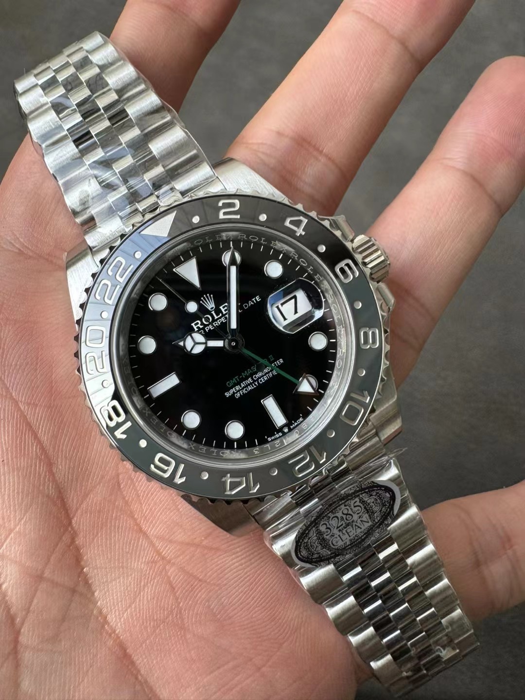 ロレックス GMTマスター II 126710GRNRジュビリーブレス ブラック×グレーベゼル|CLEANファクトリー Cal.3285【スーパークローン】 - 画像 (3)